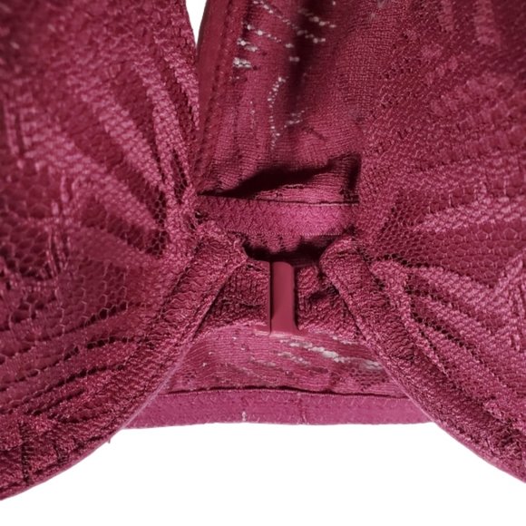 PINK Victoria's Secret Lightly Lined Front Closure Underwire Plunge T-back 32D - Picture 4 of 11